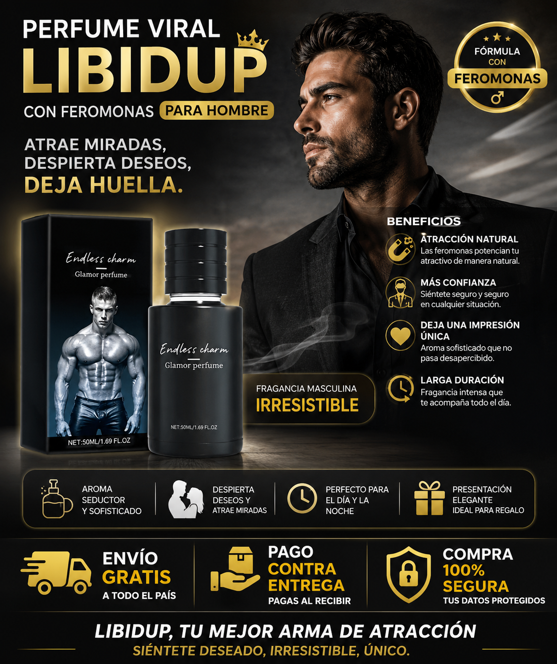 PERFUME VIRAL CON FEROMONAS LIBIDUP (HOMBRE)