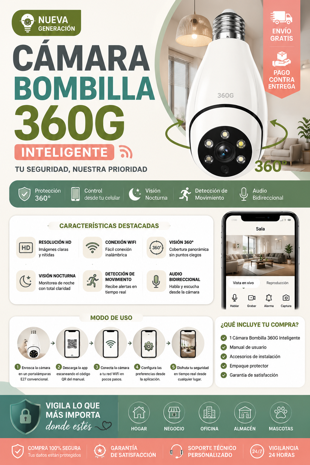CÁMARA BOMBILLA 360 INTELIGENTE